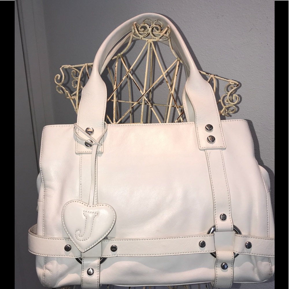 EUC Juicy Couture White leather handbag